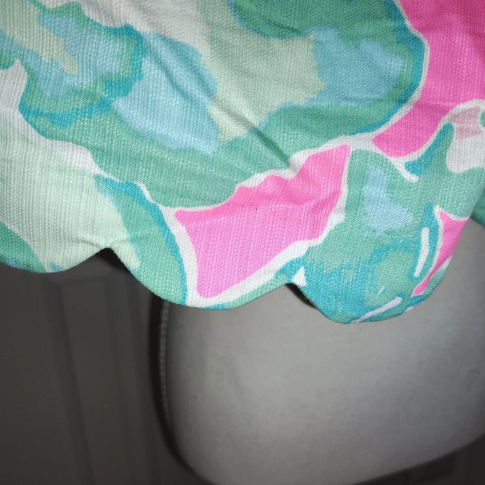 Lilly Pulitzer Pink & Aqua Scalloped-Hem High Waist Shorts Sz 0 Buttercup - Picture 4 of 9